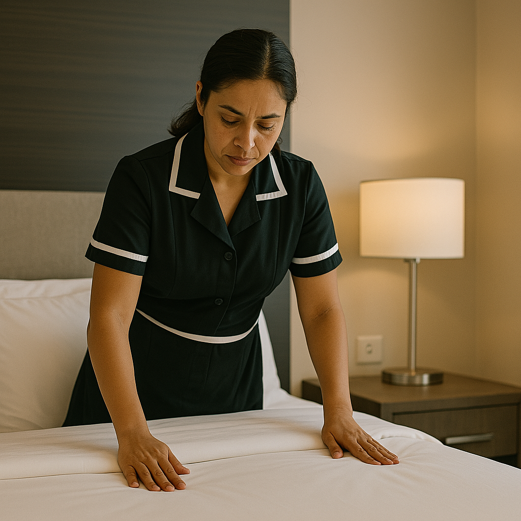 The Hotel Housekeeper Who Prepares a Place to Rest
